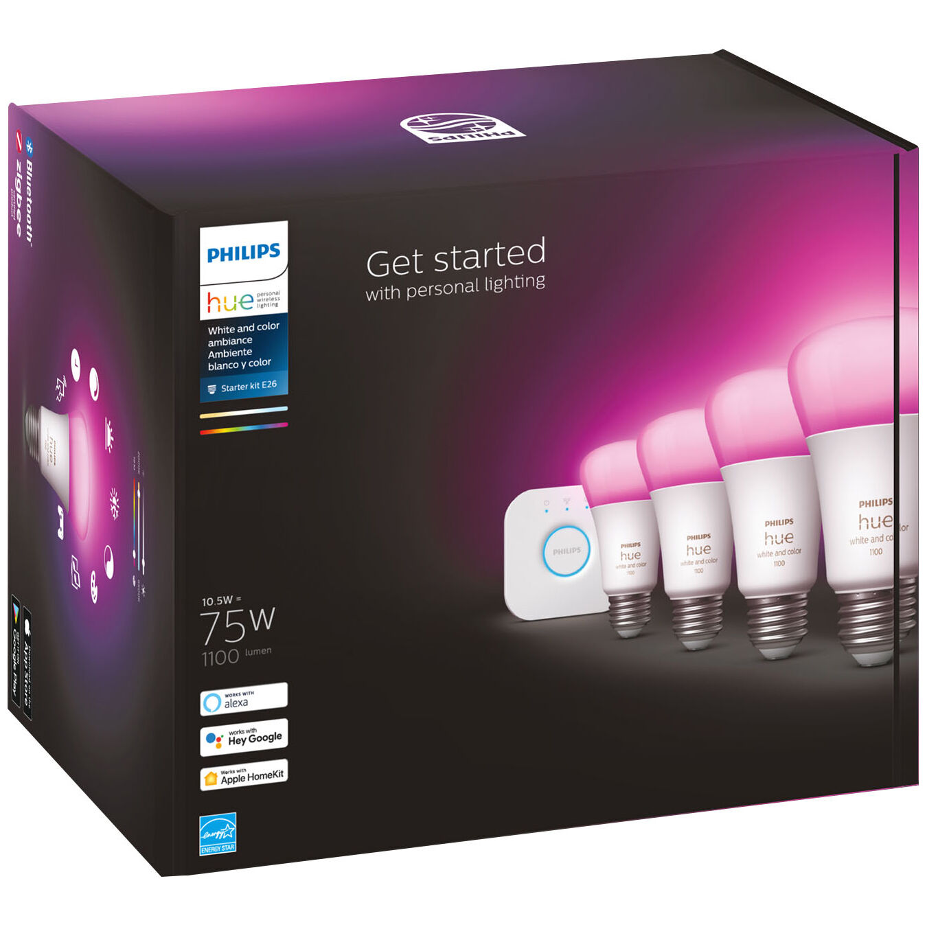 Philips Hue White Color Ambiance 4pk Starter Kit with Hue Bridge El Paso Electric Marketplace TX